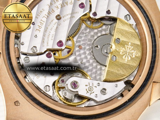 Nautilus 5712 RG PPF 1:1 Best Edition Brown Dial on Brown Leather Strap A240 Super Clone V2 - Görsel 22