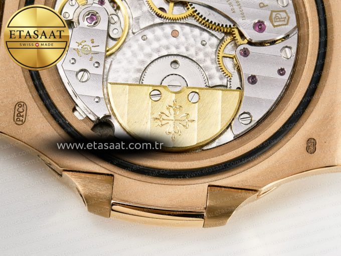 Nautilus 5712 RG PPF 1:1 Best Edition Brown Dial on Brown Leather Strap A240 Super Clone V2 - Görsel 24