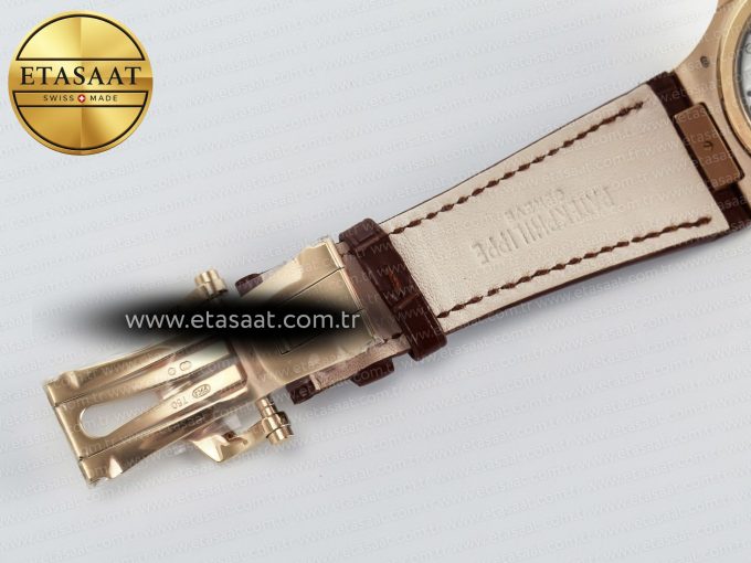 Nautilus 5712 RG PPF 1:1 Best Edition Brown Dial on Brown Leather Strap A240 Super Clone V2 - Görsel 29