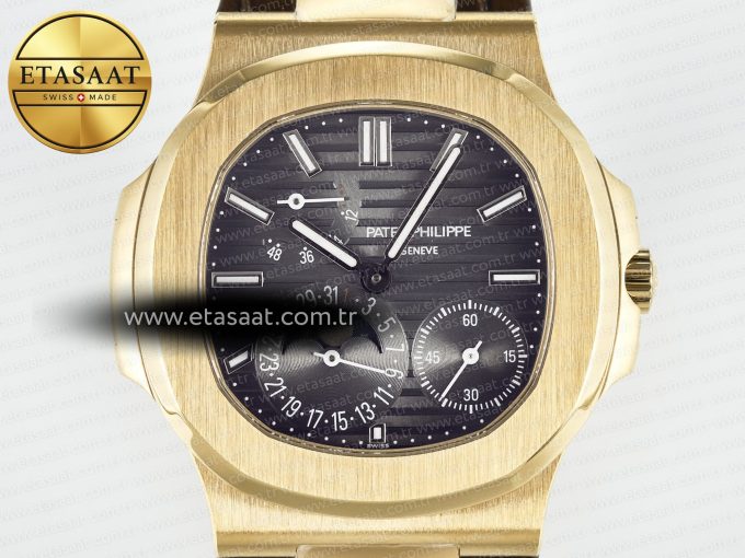 Nautilus 5712 RG PPF 1:1 Best Edition Brown Dial on Brown Leather Strap A240 Super Clone V2 - Görsel 4