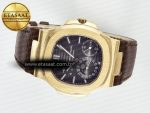 Nautilus 5712 RG PPF 1:1 Best Edition Brown Dial on Brown Leather Strap A240 Super Clone V2 - Görsel 9