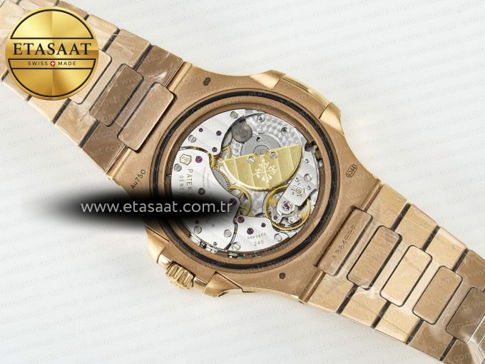 Nautilus 5712 RG PPF 1:1 Best Edition Brown Dial on RG Bracelet A240 Super Clone V2 - Görsel 20
