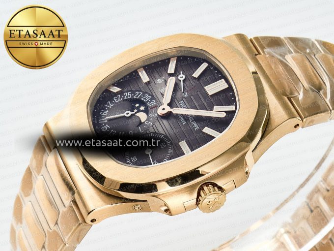 Nautilus 5712 RG PPF 1:1 Best Edition Brown Dial on RG Bracelet A240 Super Clone V2 - Görsel 6