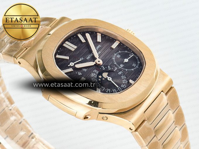 Nautilus 5712 RG PPF 1:1 Best Edition Brown Dial on RG Bracelet A240 Super Clone V2 - Görsel 7