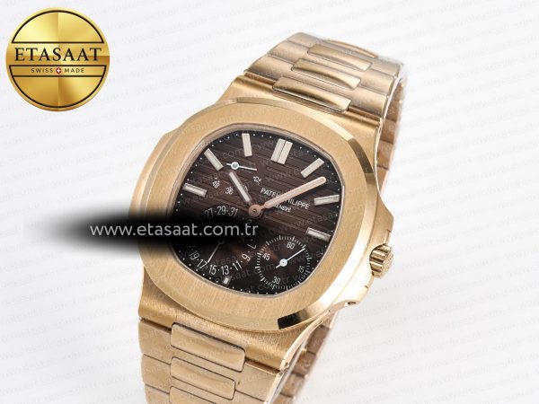 Nautilus 5712 RG PPF 1:1 Best Edition Brown Dial on RG Bracelet PPF240 Super Clone V4+