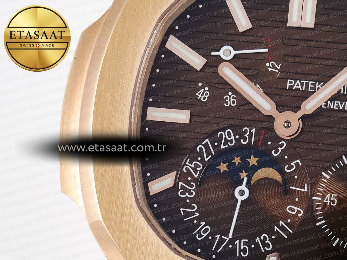 Nautilus 5712 RG PPF 1:1 Best Edition Brown Dial on RG Bracelet PPF240 Super Clone V4+ - Görsel 13