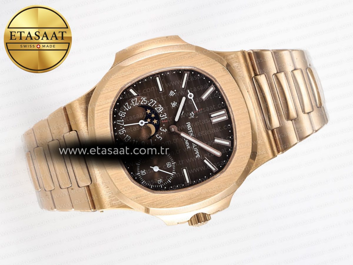 Nautilus 5712 RG PPF 1:1 Best Edition Brown Dial on RG Bracelet PPF240 Super Clone V4+ - Görsel 8