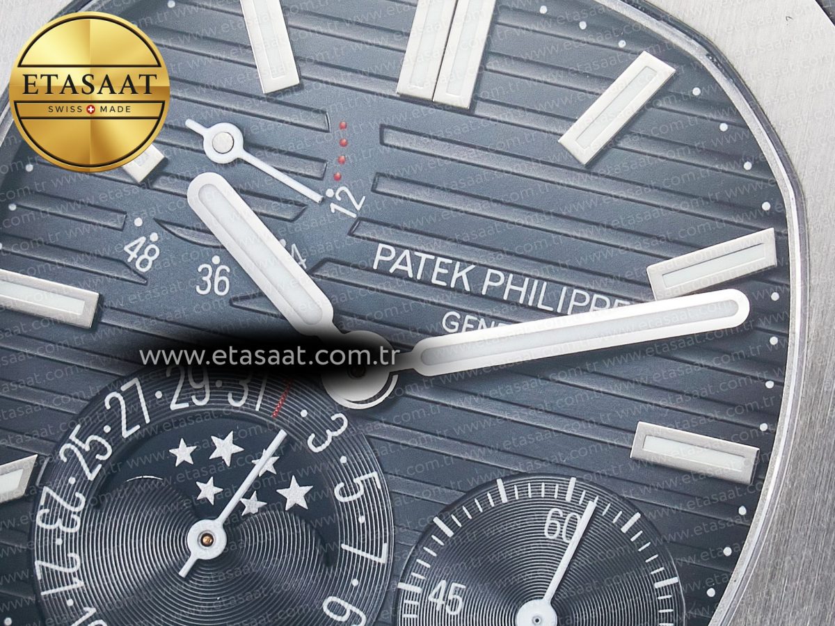 Nautilus 5712 SS OMEF 1:1 Best Edition Blue Dial on SS Bracelet A240 Super Clone - Görsel 10