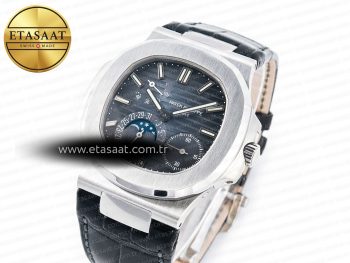 Nautilus 5712 SS PPF 1:1 Best Edition Blue Dial on Black Leather Strap A240 Super Clone V2