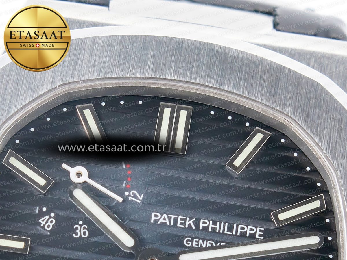 Nautilus 5712 SS PPF 1:1 Best Edition Blue Dial on Black Leather Strap A240 Super Clone V2 - Görsel 11