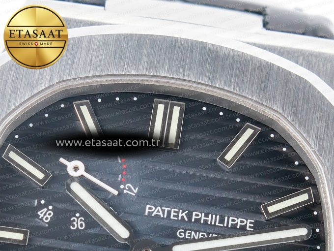 Nautilus 5712 SS PPF 1:1 Best Edition Blue Dial on Black Leather Strap A240 Super Clone V2 - Görsel 11