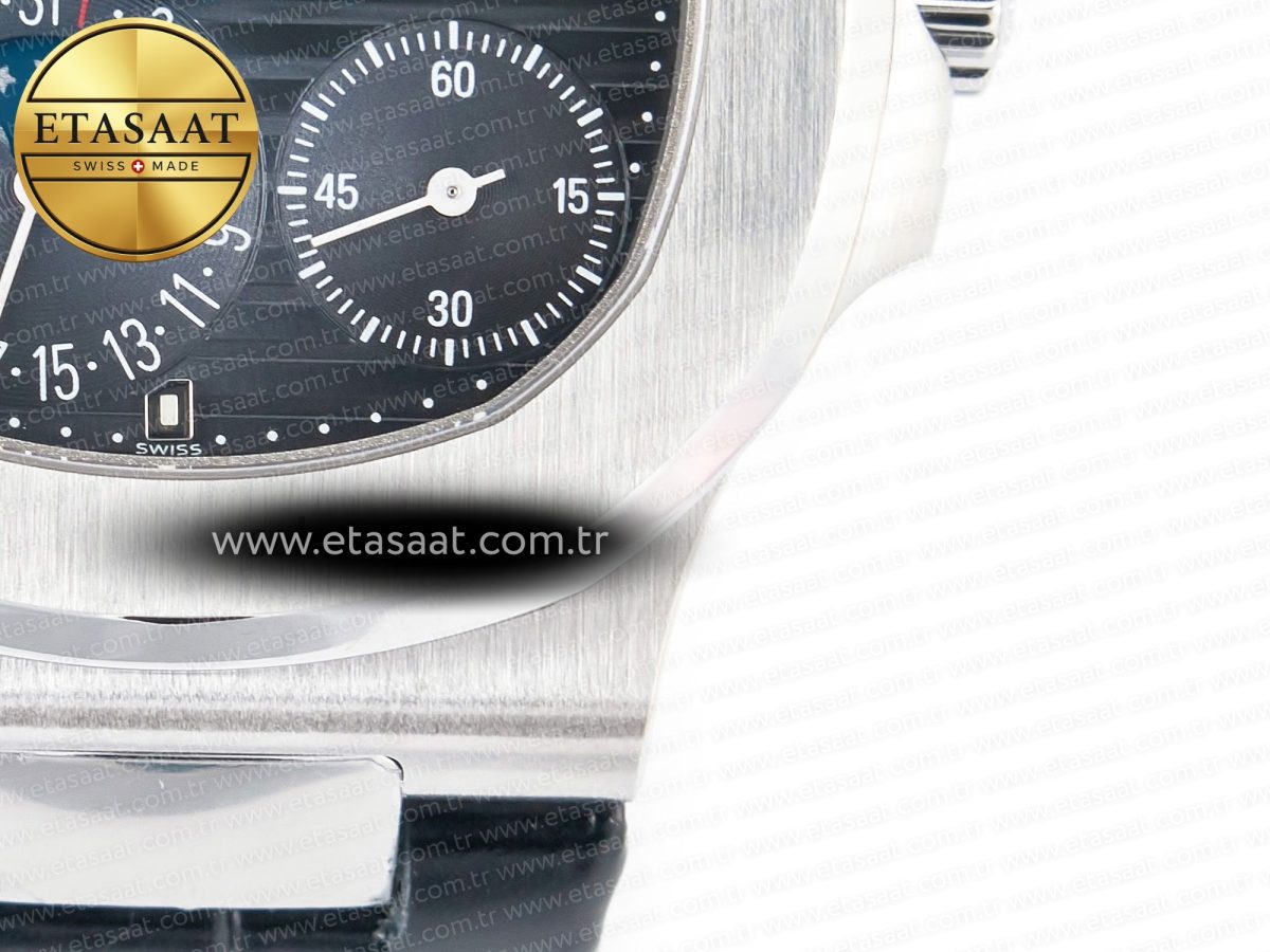Nautilus 5712 SS PPF 1:1 Best Edition Blue Dial on Black Leather Strap A240 Super Clone V2 - Görsel 14