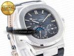 Nautilus 5712 SS PPF 1:1 Best Edition Blue Dial on Black Leather Strap A240 Super Clone V2 - Görsel 5