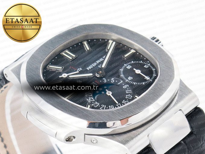Nautilus 5712 SS PPF 1:1 Best Edition Blue Dial on Black Leather Strap A240 Super Clone V2 - Görsel 7