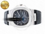 Nautilus 5712 SS PPF 1:1 Best Edition Blue Dial on Black Leather Strap A240 Super Clone V2 - Görsel 9