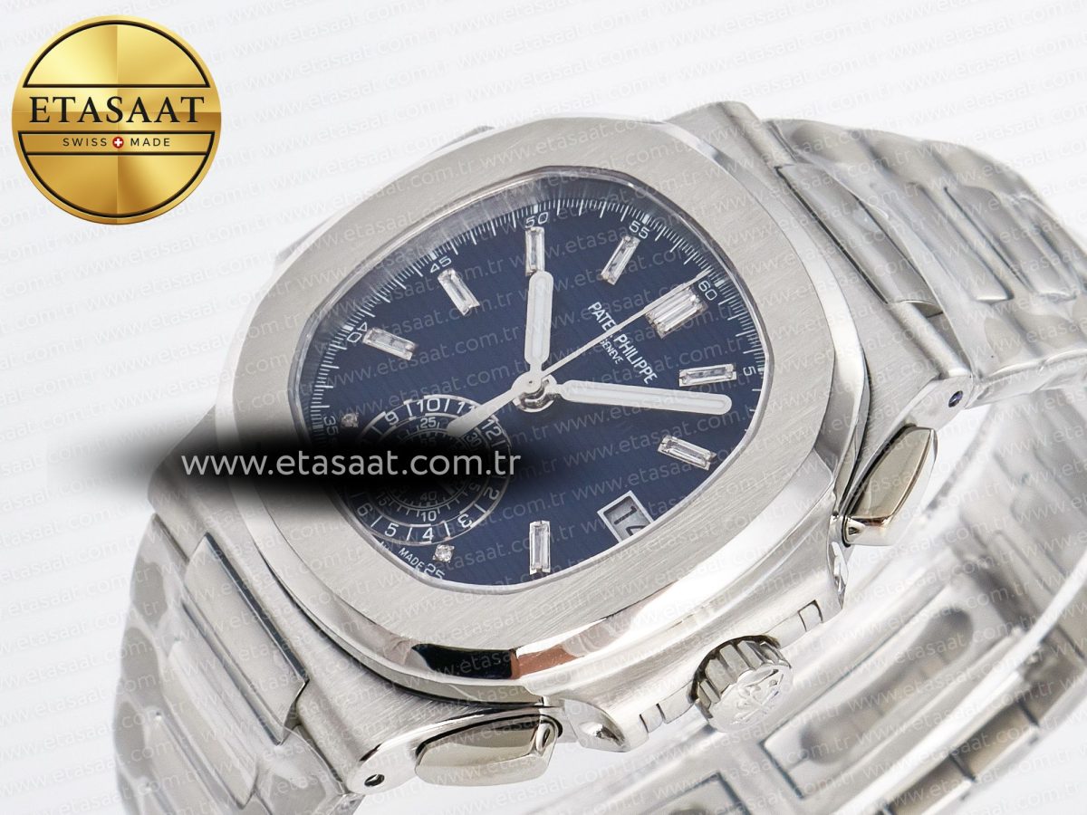 Patek Philippe Nautilus 5976 Blue Dial on SS Bracelet A7750 - Görsel 6