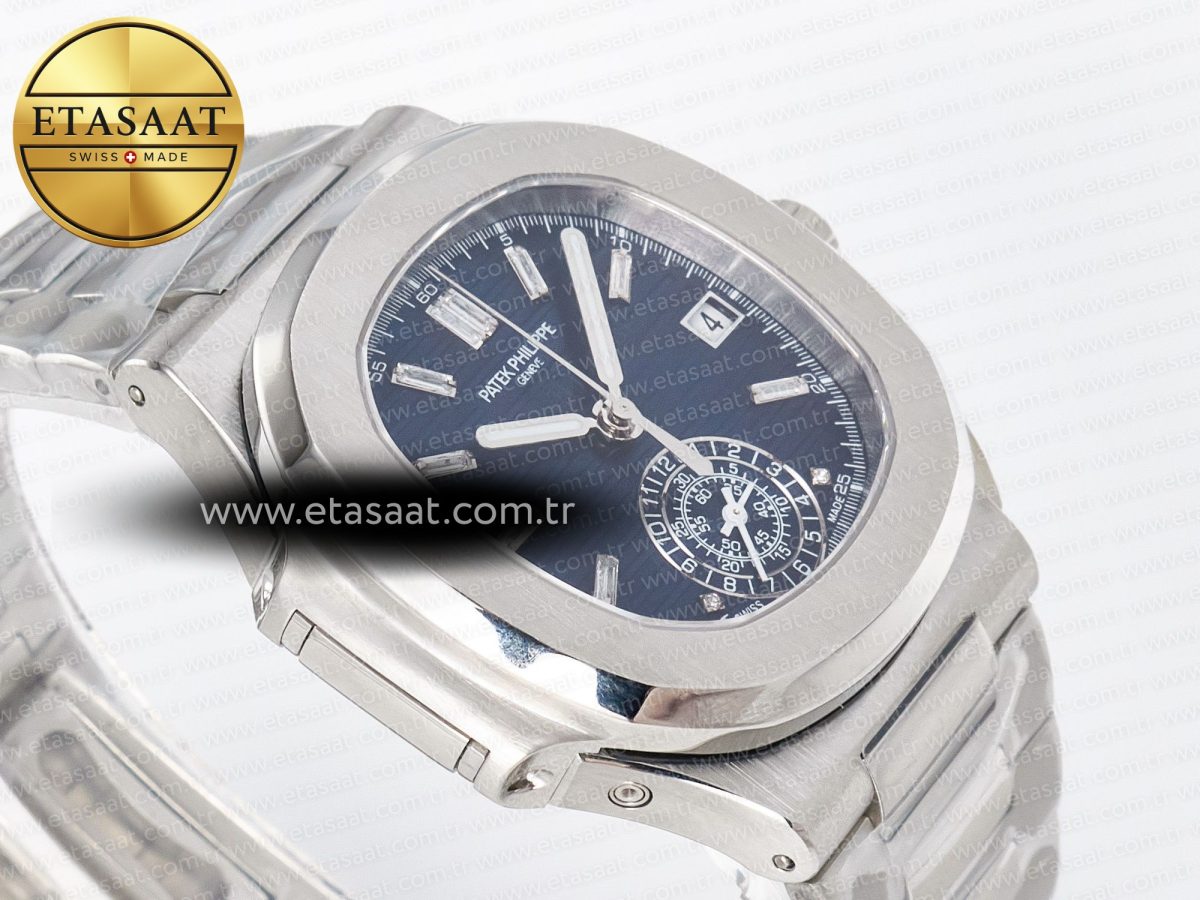 Patek Philippe Nautilus 5976 Blue Dial on SS Bracelet A7750 - Görsel 7