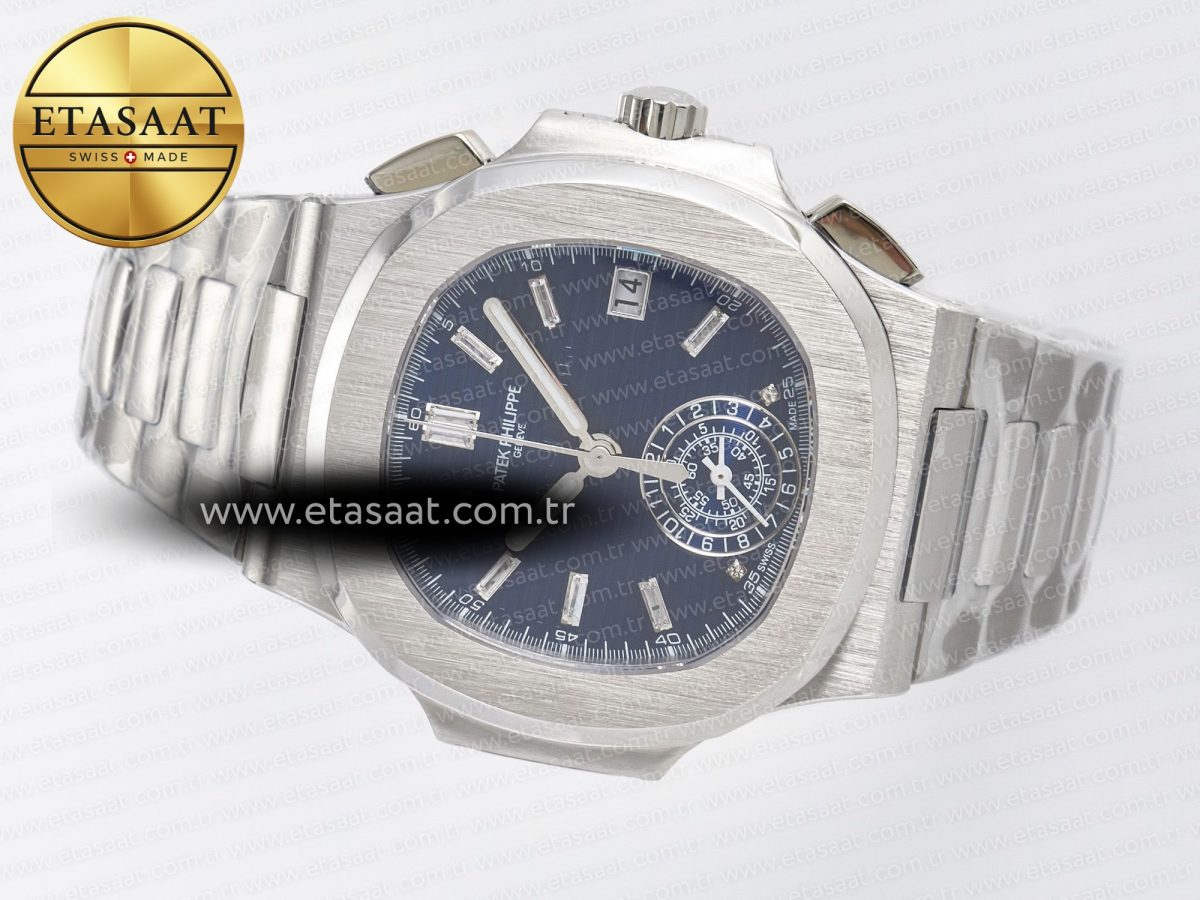 Patek Philippe Nautilus 5976 Blue Dial on SS Bracelet A7750 - Görsel 9