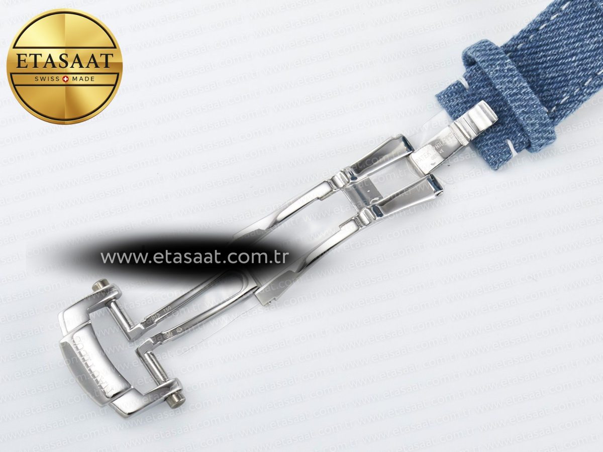 Patek Philippe Nautilus 5976 SS Blue Dial on Blue Braided Strap A7750 - Görsel 25
