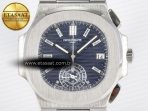 Patek Philippe Nautilus 5976 SS Blue Dial on Blue Braided Strap A7750 - Görsel 4