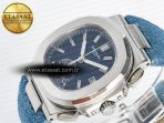 Patek Philippe Nautilus 5976 SS Blue Dial on Blue Braided Strap A7750 - Görsel 6