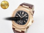 Patek Philippe Nautilus 5980 RG Black Dial on Brown Leather Strap A7750