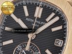Patek Philippe Nautilus 5980 RG Black Dial on Brown Leather Strap A7750 - Görsel 10