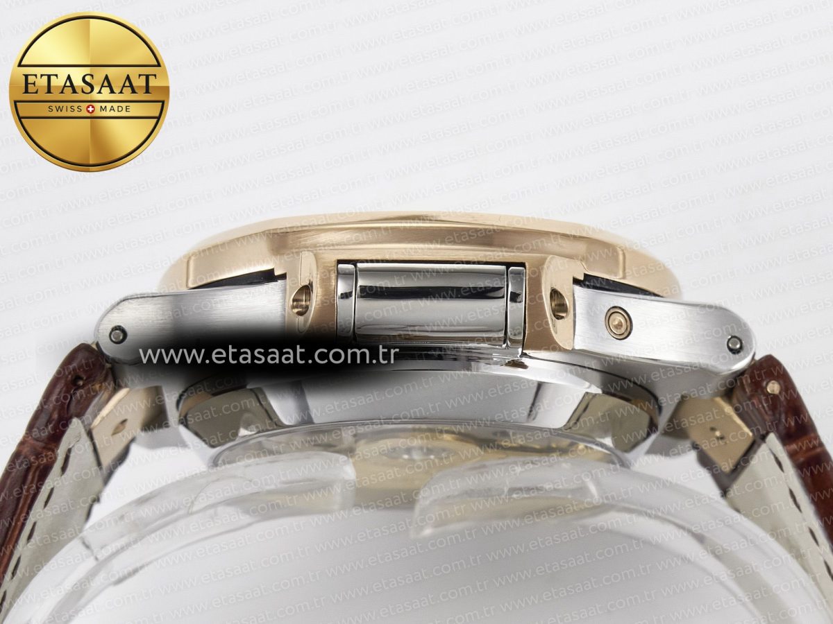 Patek Philippe Nautilus 5980 RG Blue Dial on on Brown Leather Strap A7750 - Görsel 13
