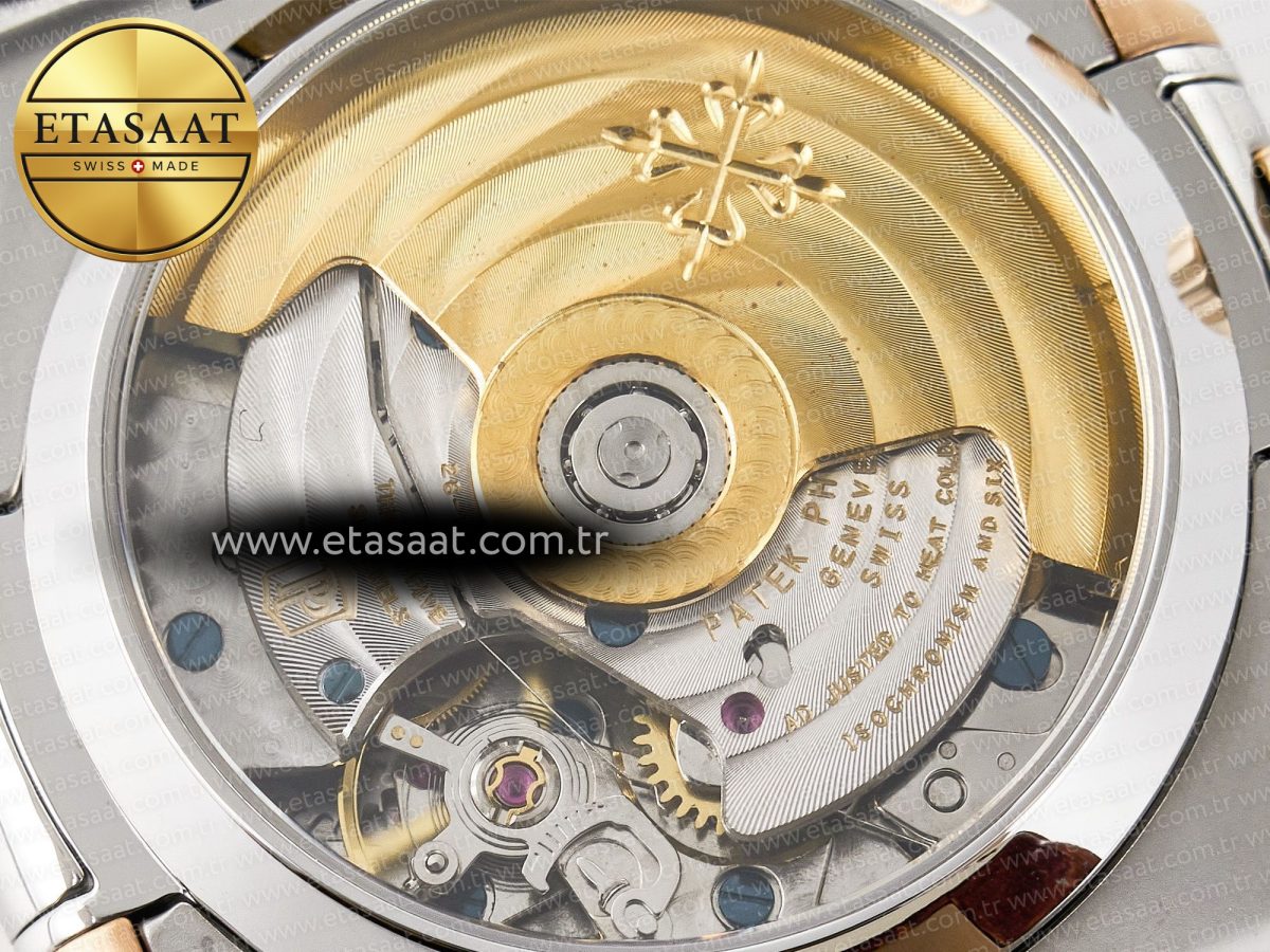Patek Philippe Nautilus 5980 RG Blue Dial on on Brown Leather Strap A7750 - Görsel 21