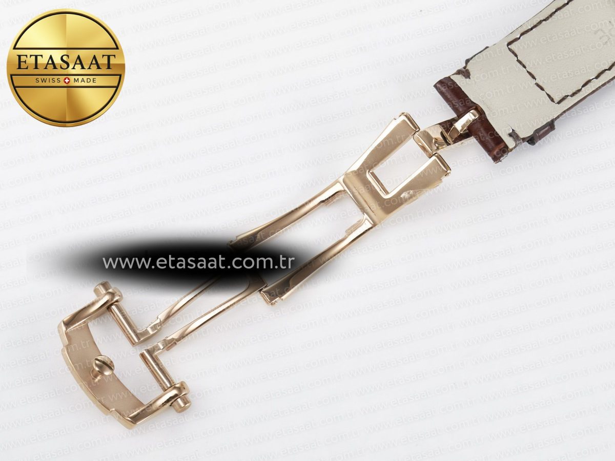 Patek Philippe Nautilus 5980 RG Blue Dial on on Brown Leather Strap A7750 - Görsel 26