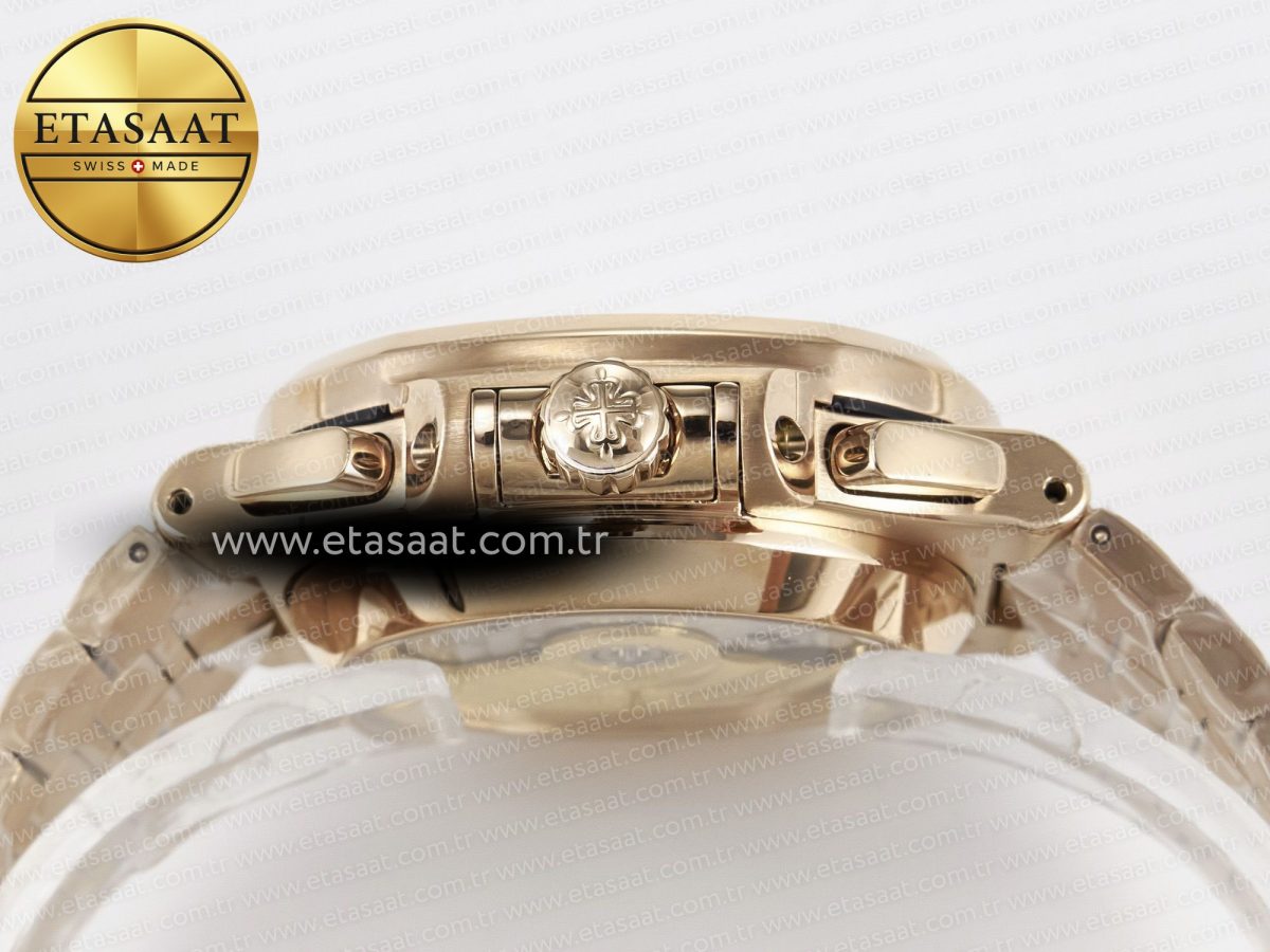 Patek Philippe Nautilus 5980 RG Brown/SS Dial on RG Bracelet A7750 - Görsel 14