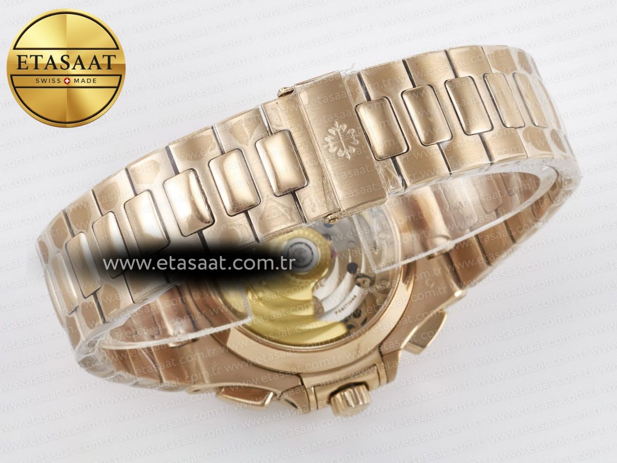Patek Philippe Nautilus 5980 RG Brown/SS Dial on RG Bracelet A7750 - Görsel 15