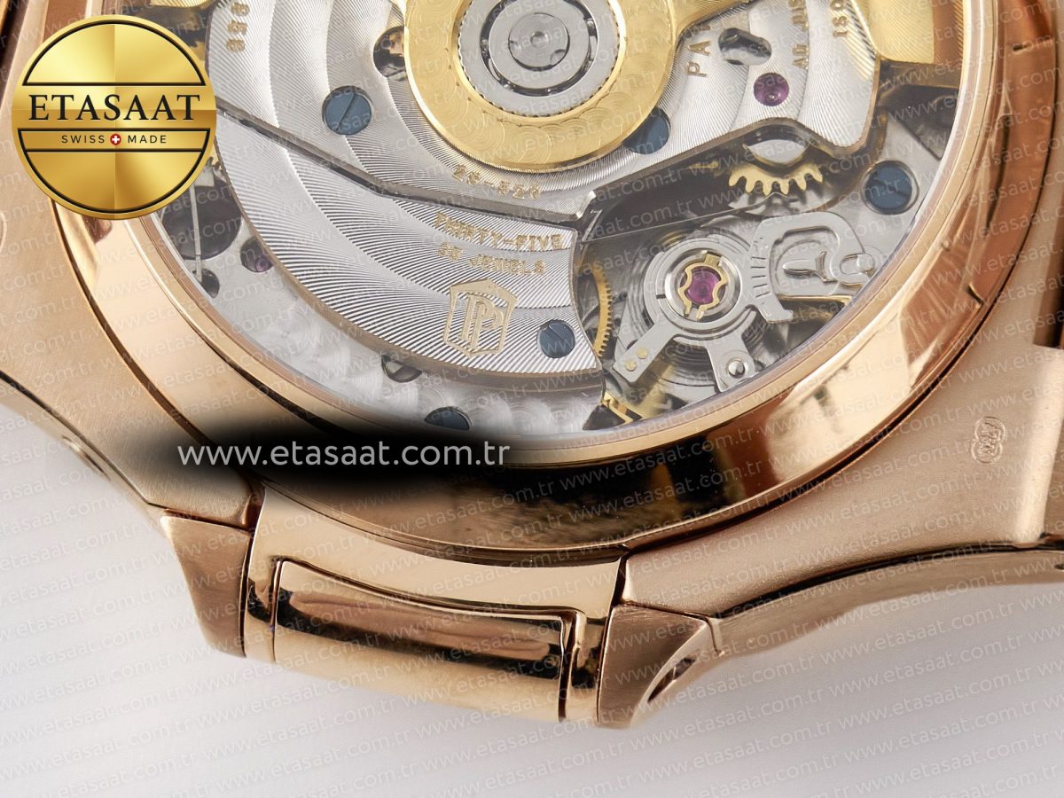 Patek Philippe Nautilus 5980 RG Brown/SS Dial on RG Bracelet A7750 - Görsel 19