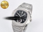 Patek Philippe Nautilus 5980 SS Black Dial on SS Bracelet A7750