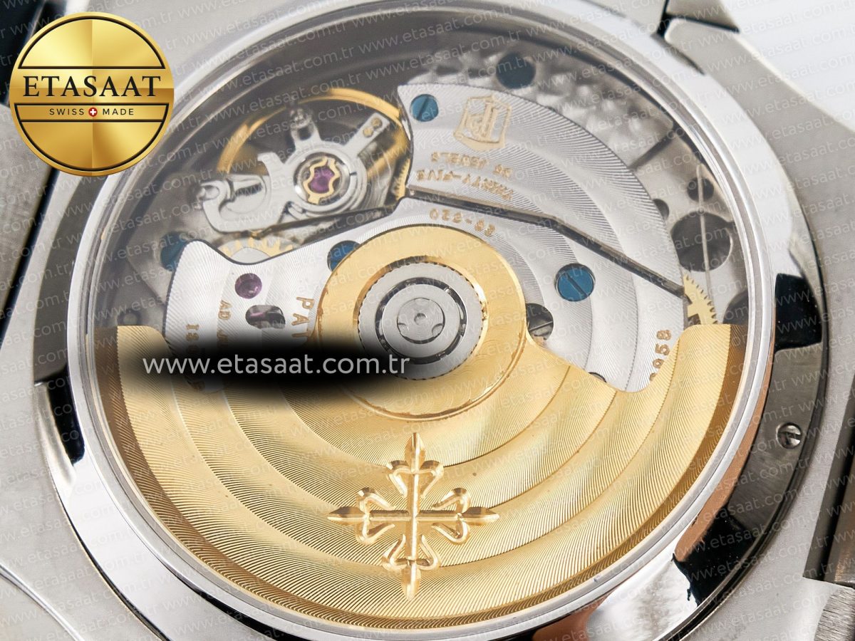 Patek Philippe Nautilus 5980 SS Black/SS Dial on on Black Leather Strap A7750 - Görsel 17