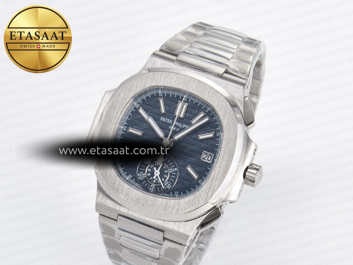 Patek Philippe Nautilus 5980 SS Blue Dial on SS Bracelet A7750 - Görsel 1