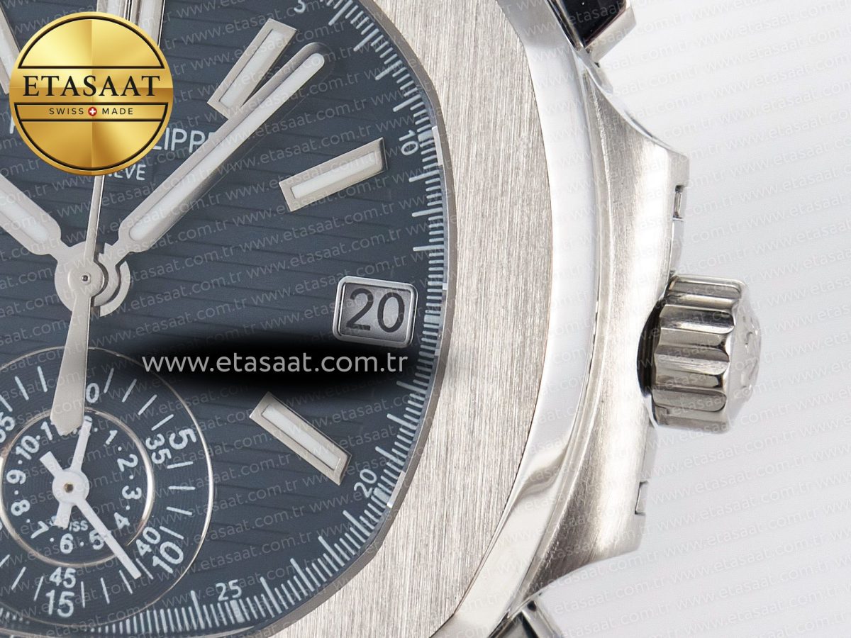 Patek Philippe Nautilus 5980 SS Blue Dial on SS Bracelet A7750 - Görsel 11