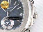 Patek Philippe Nautilus 5980 SS Blue/SS Dial on on Black Leather Strap A7750 - Görsel 11