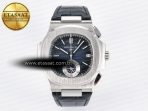 Patek Philippe Nautilus 5980 SS Blue/SS Dial on on Black Leather Strap A7750 - Görsel 3