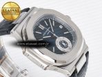 Patek Philippe Nautilus 5980 SS Blue/SS Dial on on Black Leather Strap A7750 - Görsel 7