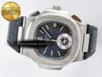 Patek Philippe Nautilus 5980 SS Blue/SS Dial on on Black Leather Strap A7750 - Görsel 9