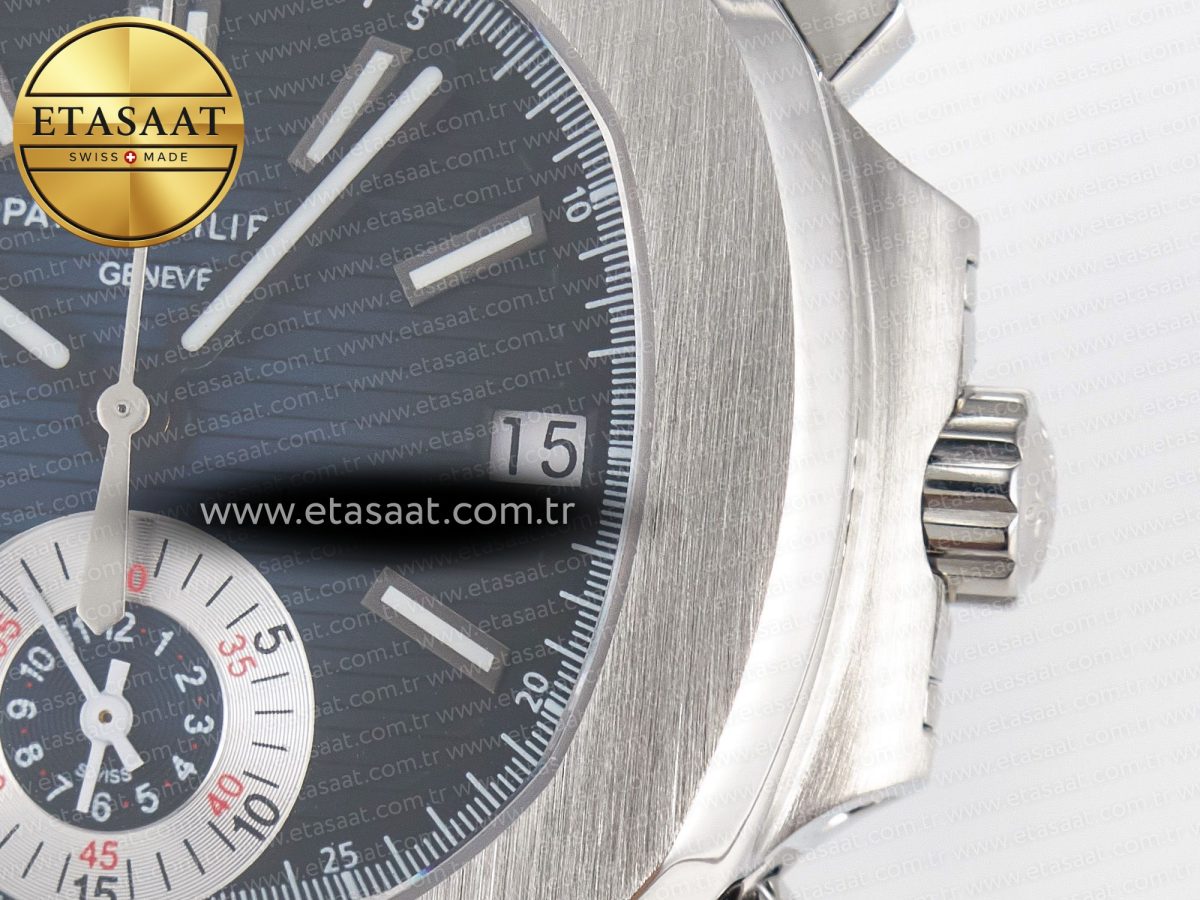 Patek Philippe Nautilus 5980 Blue/SS Dial on SS Bracelet A7750 - Görsel 11