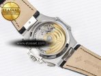 Patek Philippe Nautilus 5980 SS White Dial on on Black Leather Strap A7750 - Görsel 16