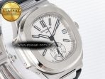 Patek Philippe Nautilus 5980 SS White Dial on on Black Leather Strap A7750 - Görsel 5
