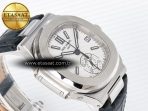 Patek Philippe Nautilus 5980 SS White Dial on on Black Leather Strap A7750 - Görsel 7