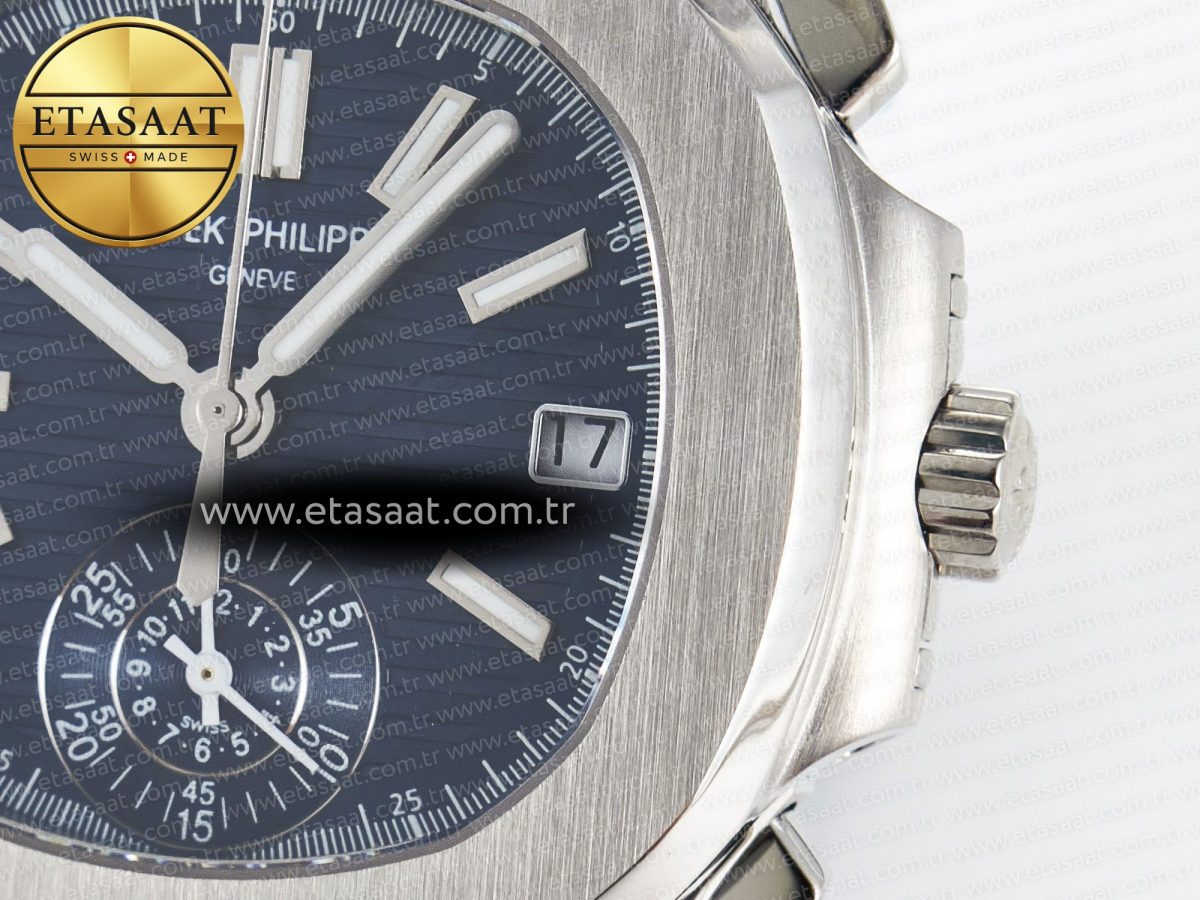 Nautilus 5980 SS 3KF Best Edition Blue Dial on Blue Braided Strap A7750 - Görsel 11