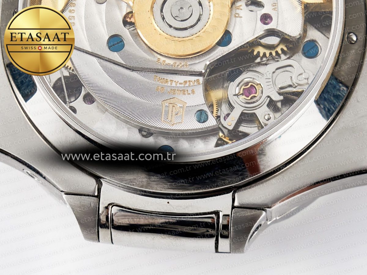 Nautilus 5980 SS 3KF Best Edition Blue Dial on Blue Braided Strap A7750 - Görsel 20
