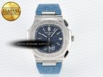 Nautilus 5980 SS 3KF Best Edition Blue Dial on Blue Braided Strap A7750 - Görsel 3