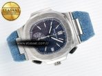 Nautilus 5980 SS 3KF Best Edition Blue Dial on Blue Braided Strap A7750 - Görsel 8
