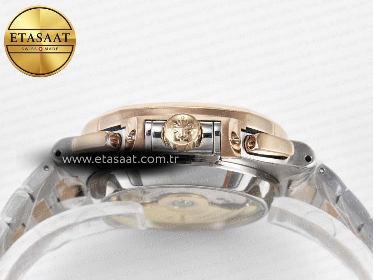 Nautilus 5980 SS/RG 3KF 1:1 Best Edition Blue Dial on SS/RG Bracelet A7750 mod to PP.CH28-520 - Görsel 14